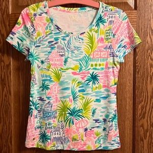 Lily Pulitzer Private Island Haley Scoop Neck Tee